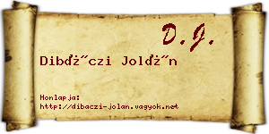 Dibáczi Jolán névjegykártya
